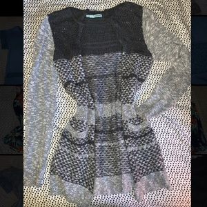 Charcoal and light gray cardigan